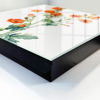 Schlüsselbox mit Motiv orangefarbene Mohnblumen