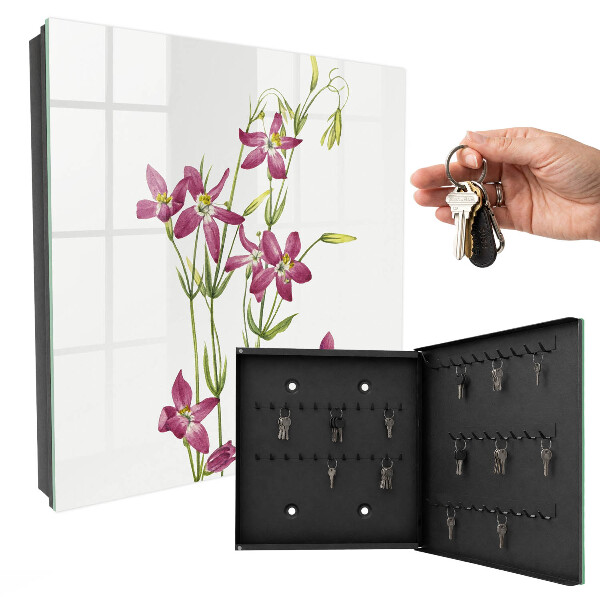Schlüsselbox für die Wand mit Motiv Rosa Blüten