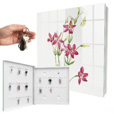 Schlüsselbox für die Wand mit Motiv Rosa Blüten