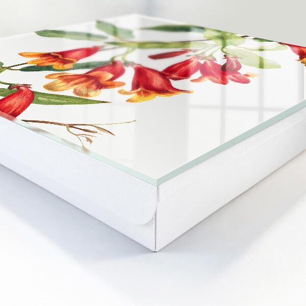 Schlüsselkasten mit Motiv Rote Blüten