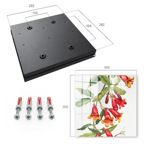 Schlüsselkasten mit Motiv Rote Blüten