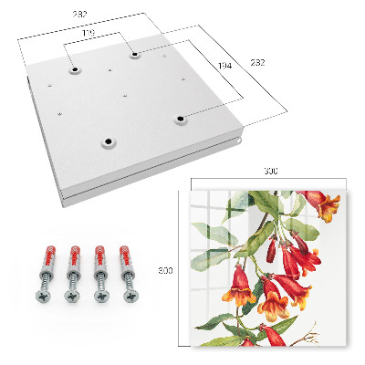 Schlüsselkasten mit Motiv Rote Blüten