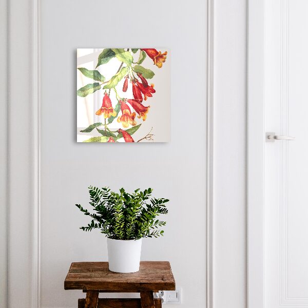 Schlüsselkasten mit Motiv Rote Blüten