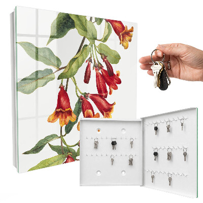 Schlüsselkasten mit Motiv Rote Blüten