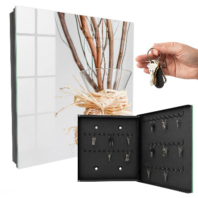 Schlüsselbox mit Motiv Zweige in einer Vase