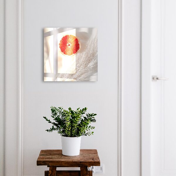 Schlüsselbox zur Wandmontage mit Motiv rote Grapefruit und Boho-Gras