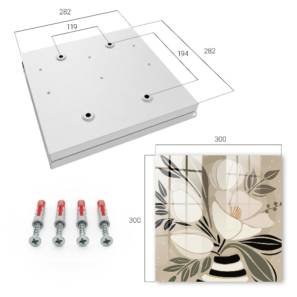 Schlüsselbox mit floralem Minimalismus-Design
