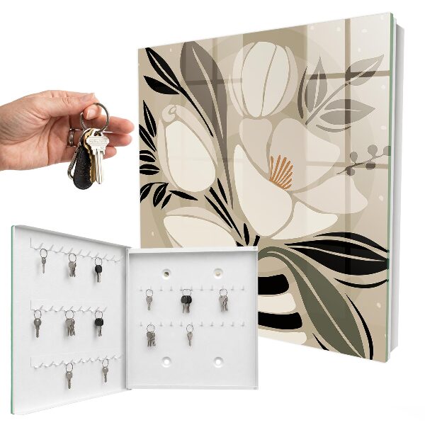 Schlüsselbox mit floralem Minimalismus-Design