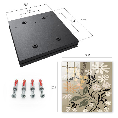Schlüsselbox für die Wand mit Blumenmotiv