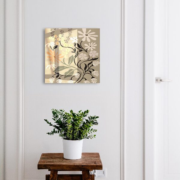 Schlüsselbox für die Wand mit Blumenmotiv