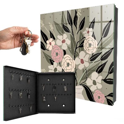 Schlüsselbox mit Blumenarrangement