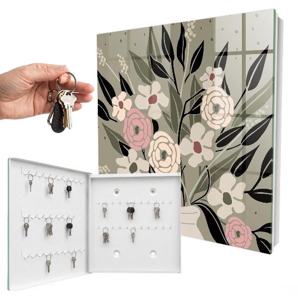 Schlüsselbox mit Blumenarrangement