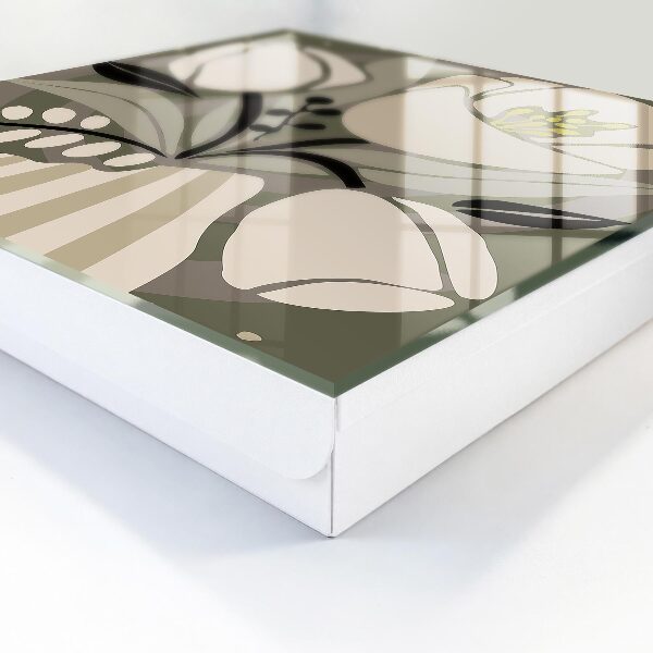 Schlüsselbox für die Wand im Design beige Blüten