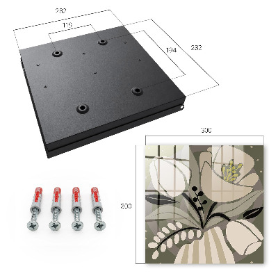 Schlüsselbox für die Wand im Design beige Blüten