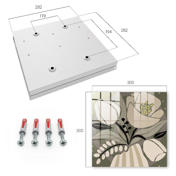 Schlüsselbox für die Wand im Design beige Blüten