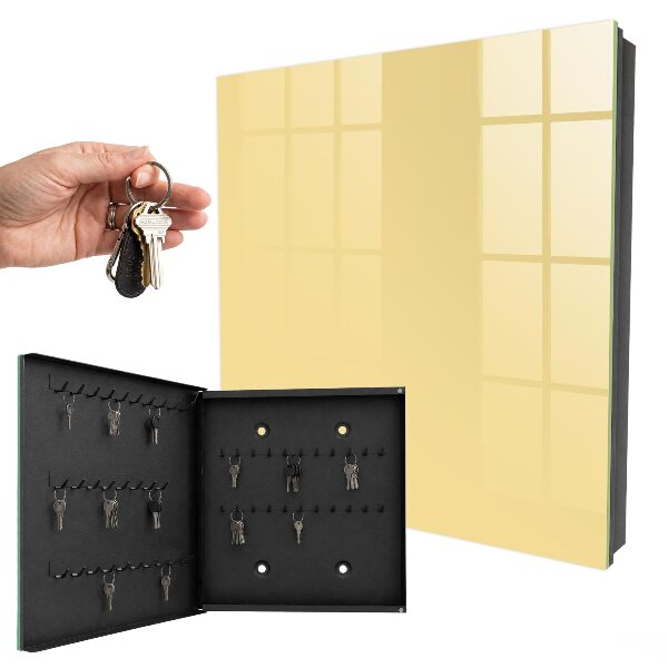 Schlüsselbox für die Wand in Cremegelb