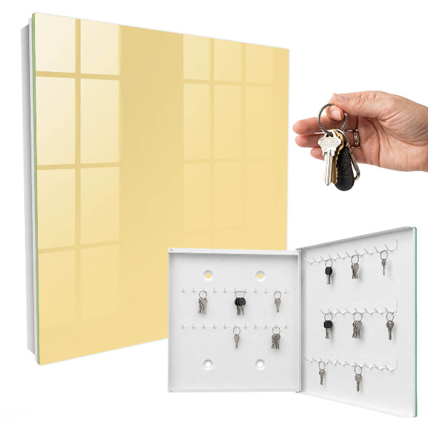 Schlüsselbox für die Wand in Cremegelb