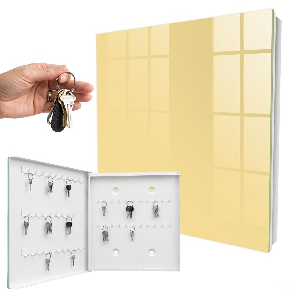 Schlüsselbox für die Wand in Cremegelb