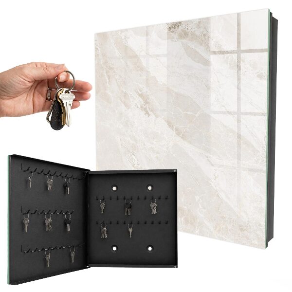 Schlüsselbox für die Wand in neutralem Marmor-Design