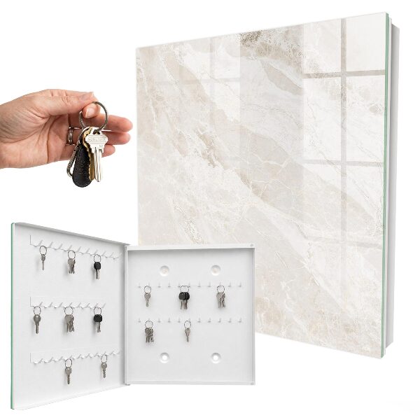 Schlüsselbox für die Wand in neutralem Marmor-Design