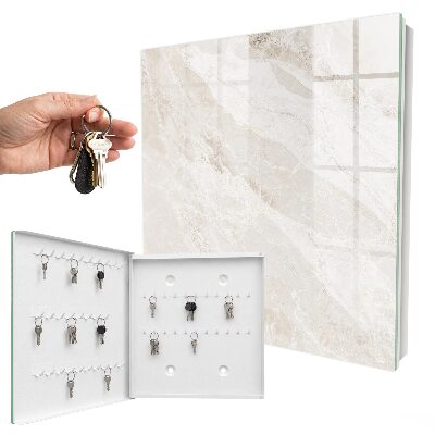 Schlüsselbox für die Wand in neutralem Marmor-Design