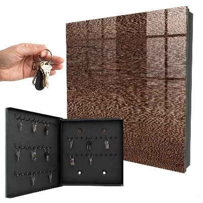 Schlüsselbox aus braunem Holz