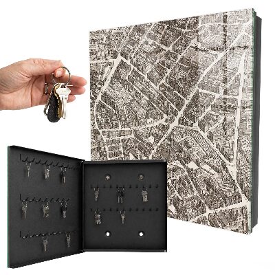 Schlüsselbox zur Wandmontage Motiv Stadtplan