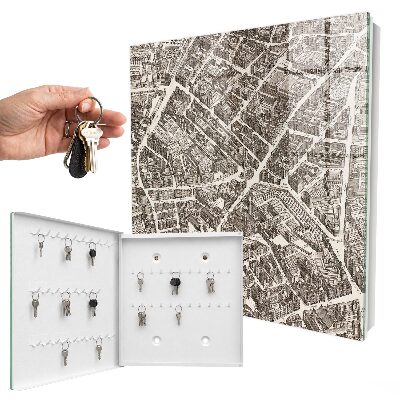 Schlüsselbox zur Wandmontage Motiv Stadtplan