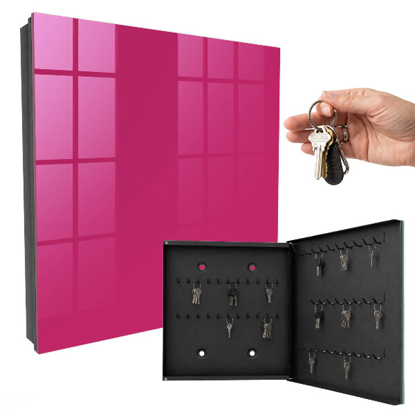 Schlüsselbox zur Wandmontage in intensivem Rosa