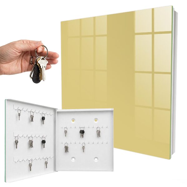 Schlüsselbox für die Wand in Pastellgelb