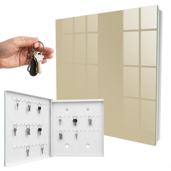 Wand-Schlüsselbox in gedämpftem Braun