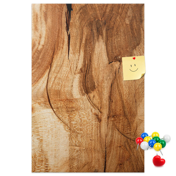Pinnwand mit natürlicher Holzmaserung in warmen Farbtönen