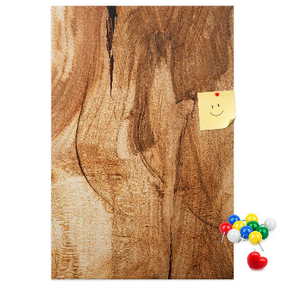 Pinnwand mit natürlicher Holzmaserung in warmen Farbtönen