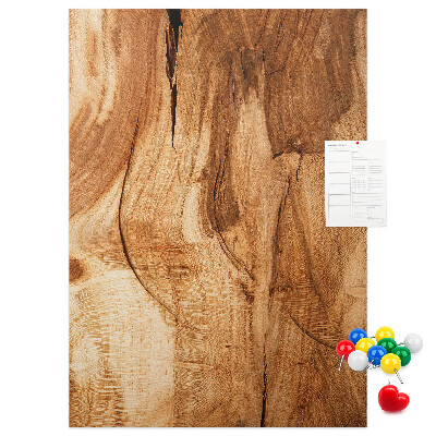 Pinnwand mit natürlicher Holzmaserung in warmen Farbtönen