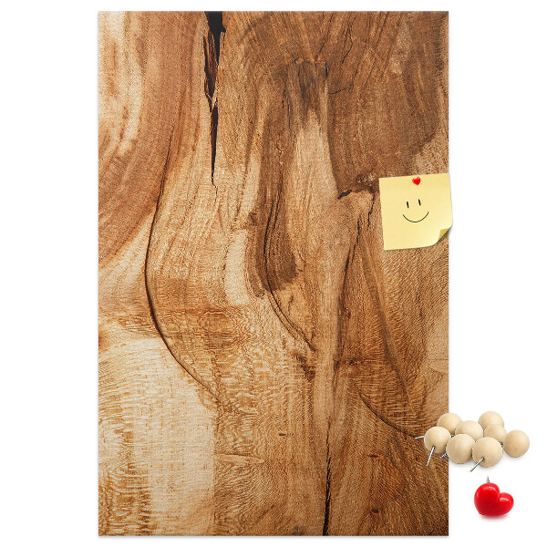 Pinnwand mit natürlicher Holzmaserung in warmen Farbtönen