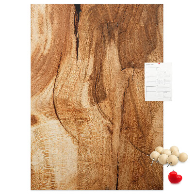 Pinnwand mit natürlicher Holzmaserung in warmen Farbtönen