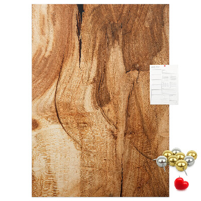 Pinnwand mit natürlicher Holzmaserung in warmen Farbtönen