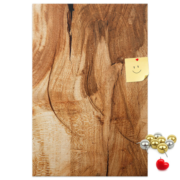 Pinnwand mit natürlicher Holzmaserung in warmen Farbtönen