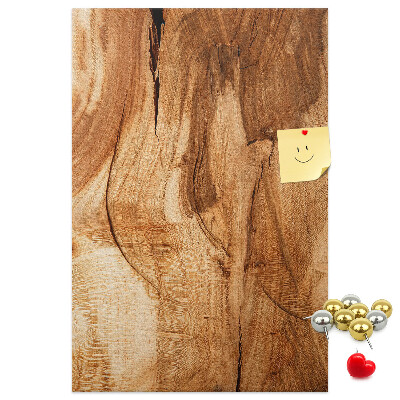 Pinnwand mit natürlicher Holzmaserung in warmen Farbtönen