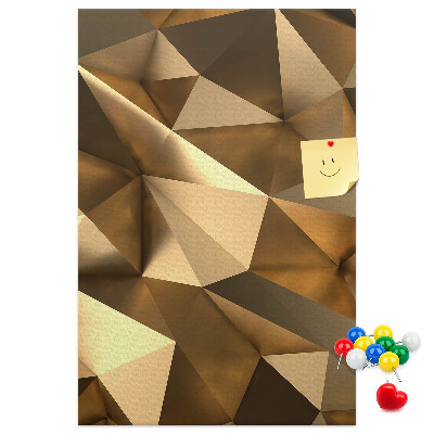 Kork-Pinnwand mit geometrischem Muster in Brauntönen