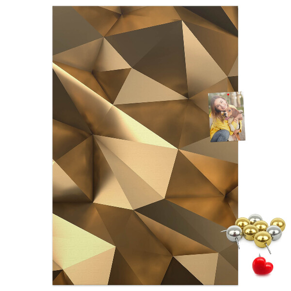 Kork-Pinnwand mit geometrischem Muster in Brauntönen