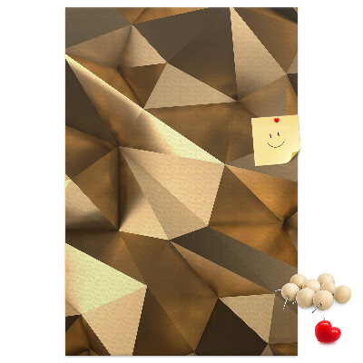 Kork-Pinnwand mit geometrischem Muster in Brauntönen