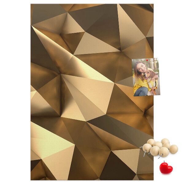 Kork-Pinnwand mit geometrischem Muster in Brauntönen
