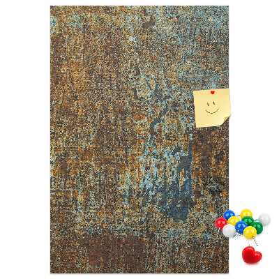 Pinnwand mit rustikaler Textur und blauen Akzenten
