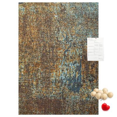 Pinnwand mit rustikaler Textur und blauen Akzenten