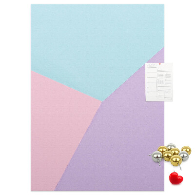 Kork-Pinnwand in geometrischen Formen und Pastelltönen