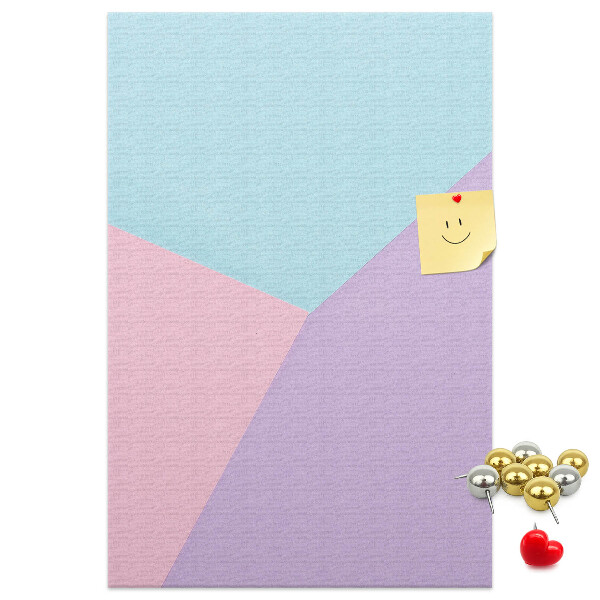 Kork-Pinnwand in geometrischen Formen und Pastelltönen
