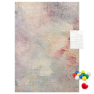 Pinnwand mit zarten Pastellflecken im Hintergrund