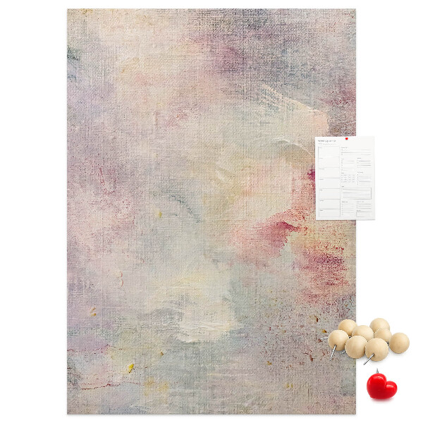 Pinnwand mit zarten Pastellflecken im Hintergrund