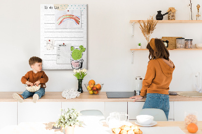 Kork-Pinnwand mit dem Motiv Topfkaktus steht auf der To-Do-Liste